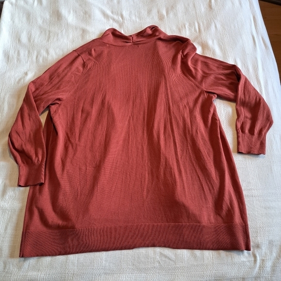 Lands' End womens size 3X cotton open long cardigan brick red - Picture 10 of 10